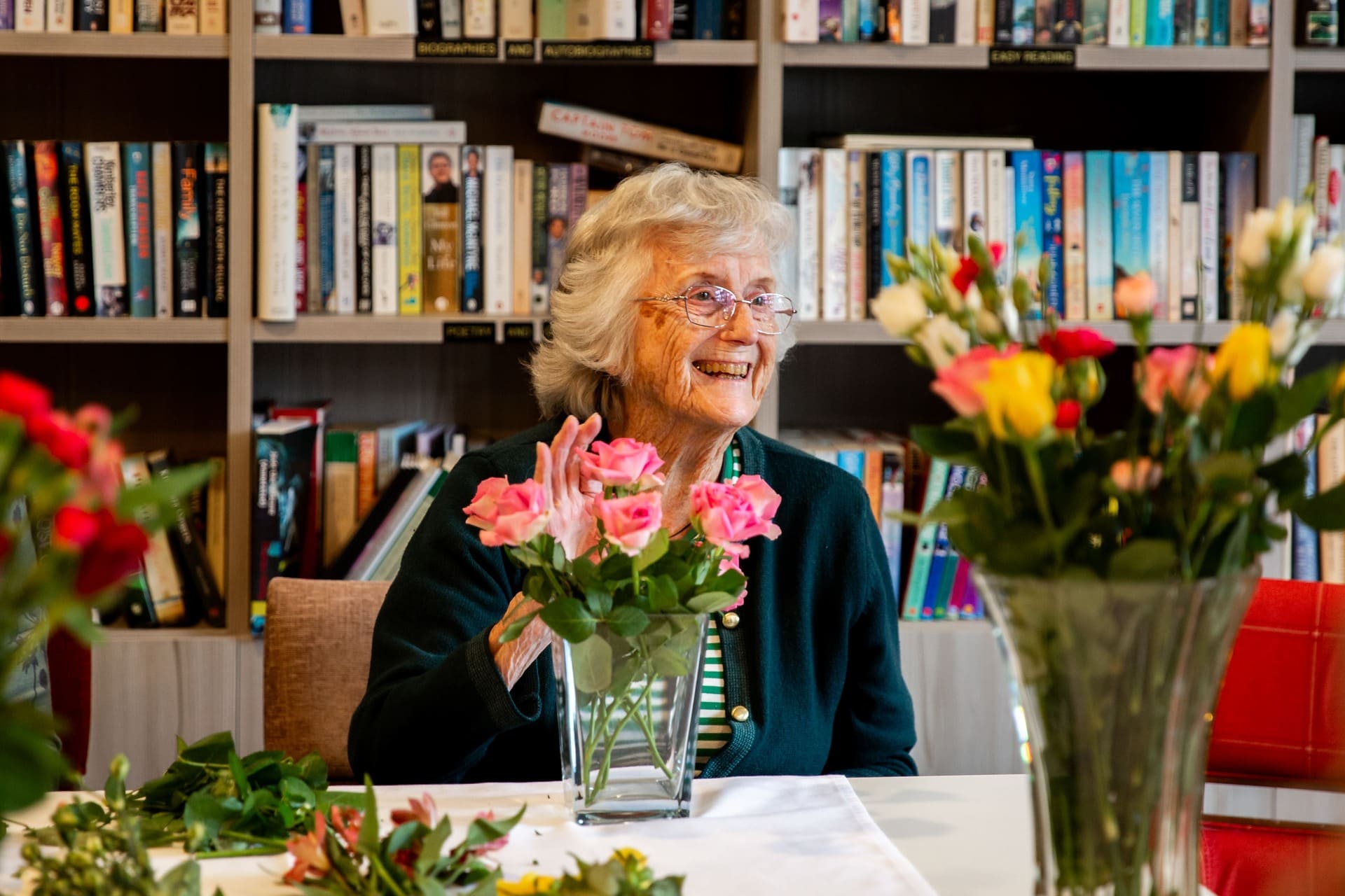 A resident of Foxholes Care Home in Hitchin, Hertfordshire